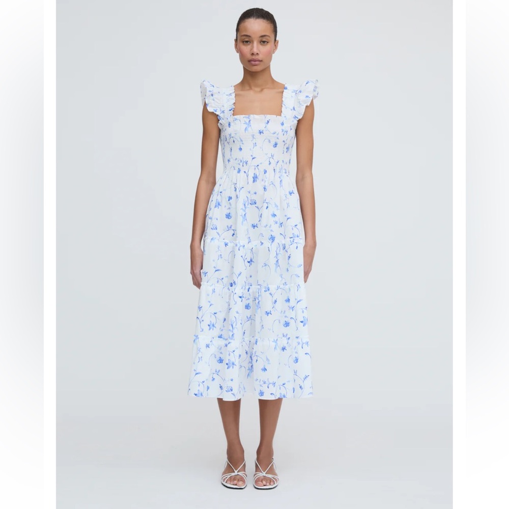 Hill House Nap Dress in blue botanical